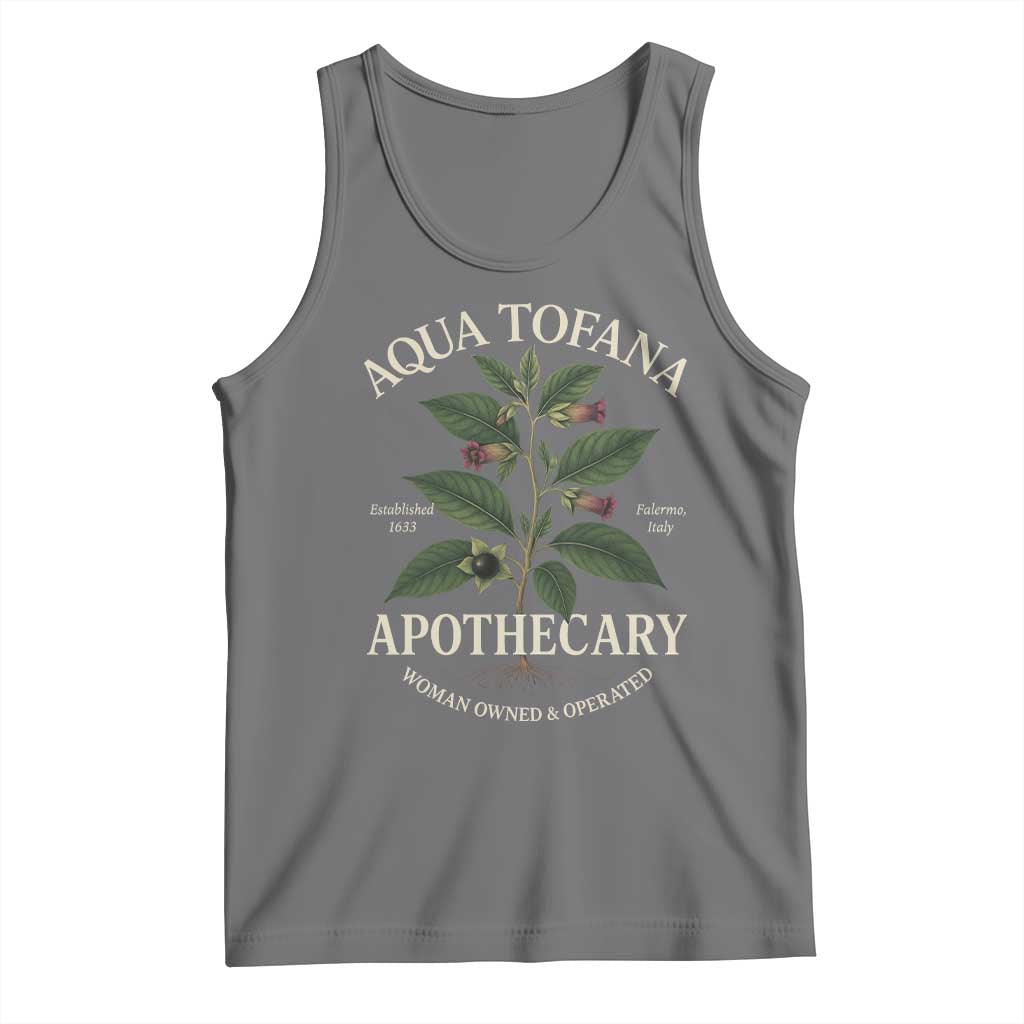 Aqua Tofana Apothecary Tank Top Feminist Woman Owned And Operated TS11 Black Heather Print Your Wear