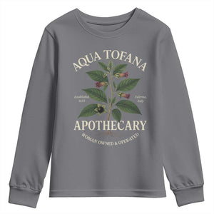 Aqua Tofana Apothecary Youth Sweatshirt Feminist Woman Owned And Operated TS11 Charcoal Print Your Wear