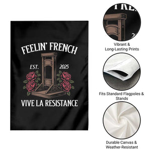 Funny Feelin French Vive La Resistance 2025 Garden Flag Vintage Rose Guillotine TS11 Print Your Wear