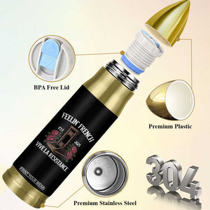 Funny Feelin French Vive La Resistance 2025 Bullet Tumbler Vintage Rose Guillotine TS11 Print Your Wear