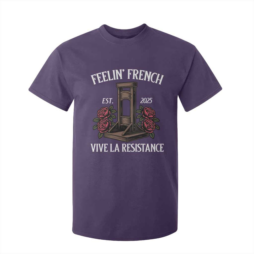 Funny Feelin French Vive La Resistance 2025 T Shirt For Kid Vintage Rose Guillotine TS11 Purple Print Your Wear