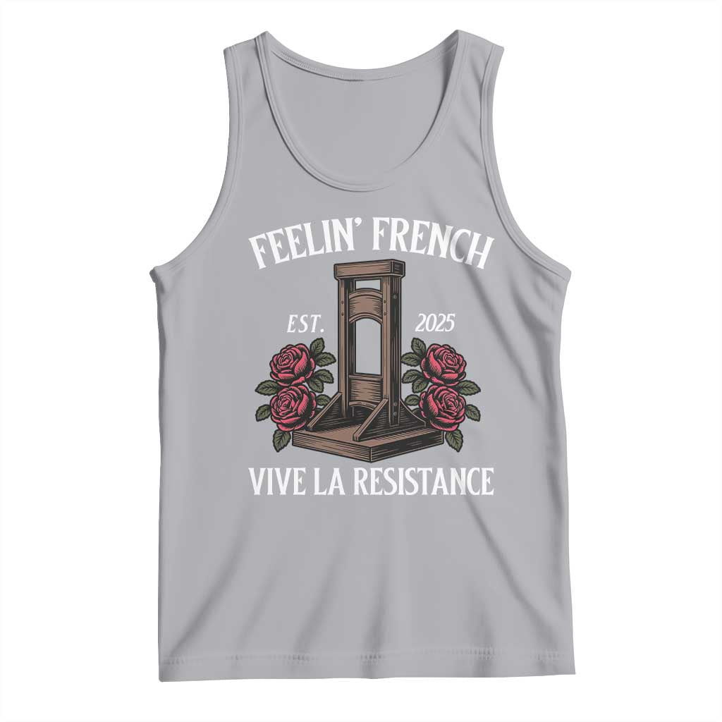 Funny Feelin French Vive La Resistance 2025 Tank Top Vintage Rose Guillotine TS11 Athletic Heather Print Your Wear