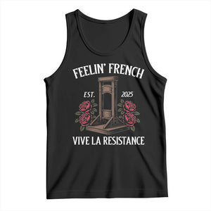 Funny Feelin French Vive La Resistance 2025 Tank Top Vintage Rose Guillotine TS11 Black Print Your Wear
