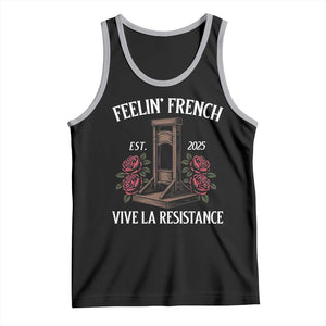 Funny Feelin French Vive La Resistance 2025 Tank Top Vintage Rose Guillotine TS11 Black Athletic Heather Print Your Wear