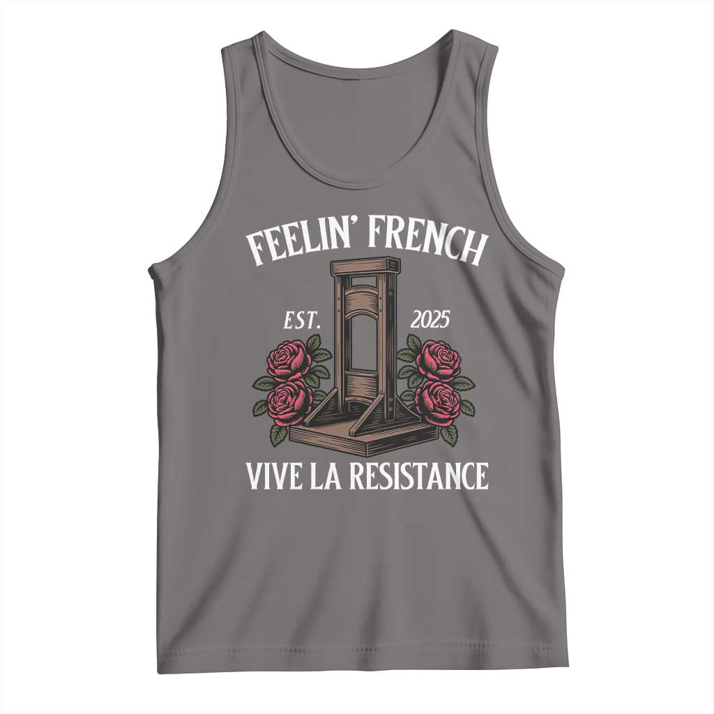Funny Feelin French Vive La Resistance 2025 Tank Top Vintage Rose Guillotine TS11 Deep Heather Print Your Wear