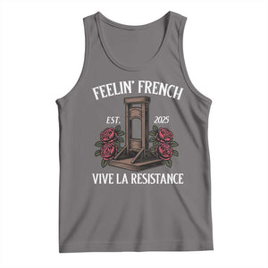 Funny Feelin French Vive La Resistance 2025 Tank Top Vintage Rose Guillotine TS11 Deep Heather Print Your Wear