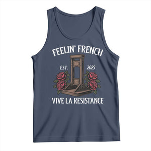 Funny Feelin French Vive La Resistance 2025 Tank Top Vintage Rose Guillotine TS11 Navy Print Your Wear