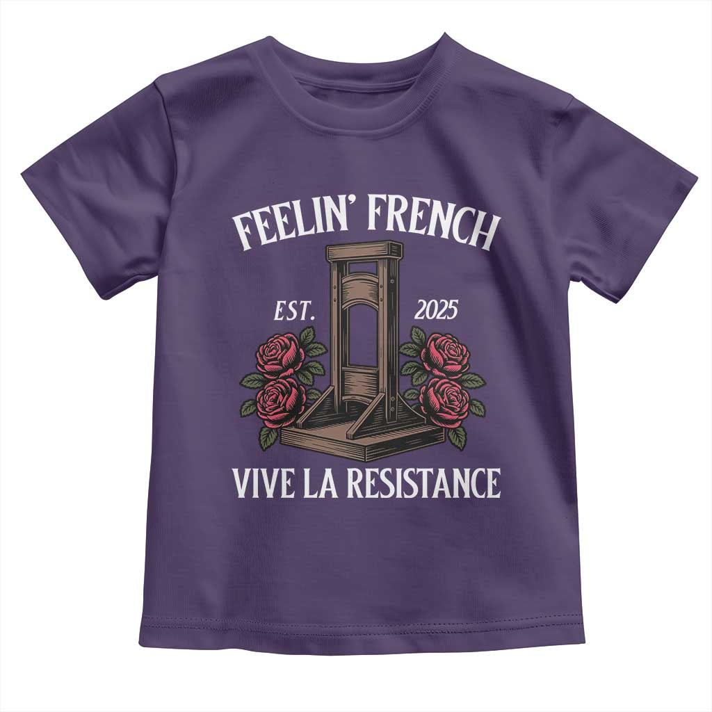 Funny Feelin French Vive La Resistance 2025 Toddler T Shirt Vintage Rose Guillotine TS11 Purple Print Your Wear