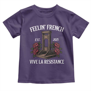 Funny Feelin French Vive La Resistance 2025 Toddler T Shirt Vintage Rose Guillotine TS11 Purple Print Your Wear
