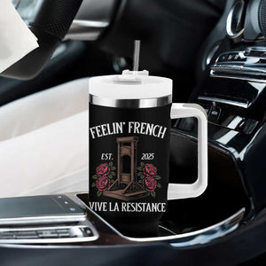 Funny Feelin French Vive La Resistance 2025 Tumbler With Handle Vintage Rose Guillotine TS11 Print Your Wear