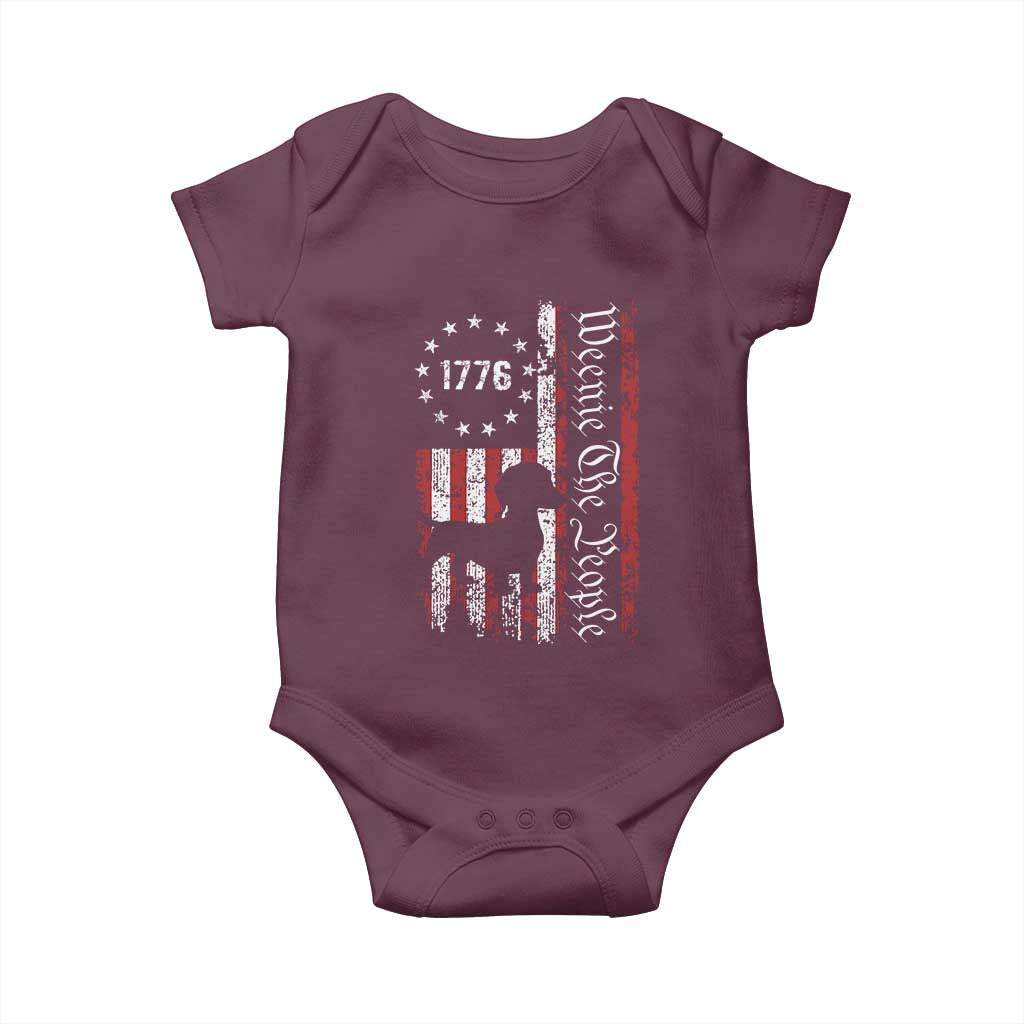 Funny 4th Of July Dachshund Lover Baby Onesie Weenie The People American Flag TS11 Maroon Print Your Wear