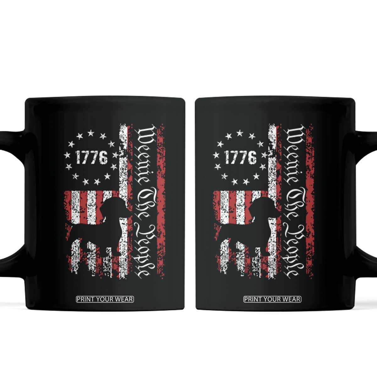 Funny 4th Of July Dachshund Lover Coffee Mug Weenie The People American Flag TS11 Black Print Your Wear