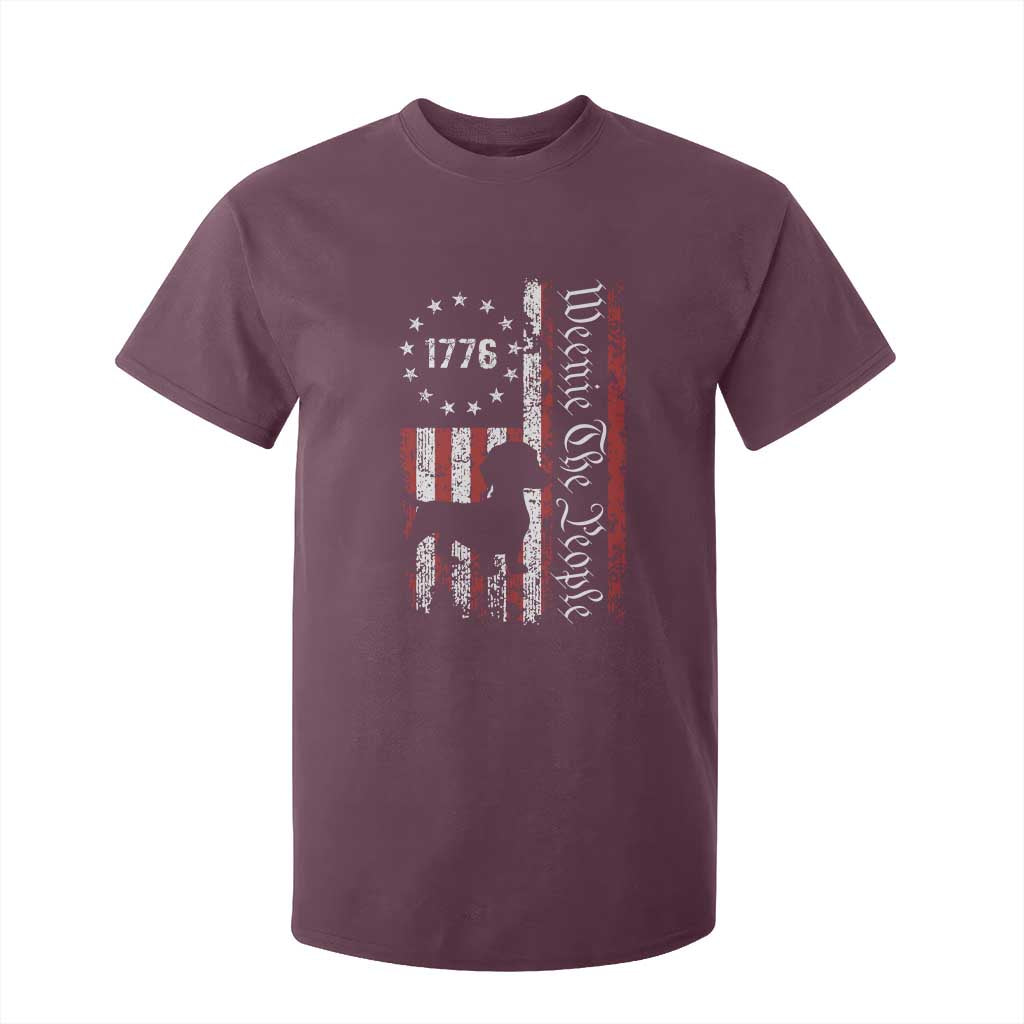 Funny 4th Of July Dachshund Lover T Shirt For Kid Weenie The People American Flag TS11 Maroon Print Your Wear