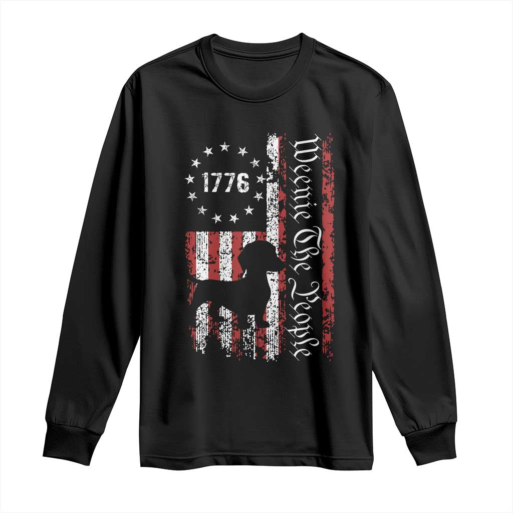 Funny 4th Of July Dachshund Lover Long Sleeve Shirt Weenie The People American Flag TS11 Black Print Your Wear