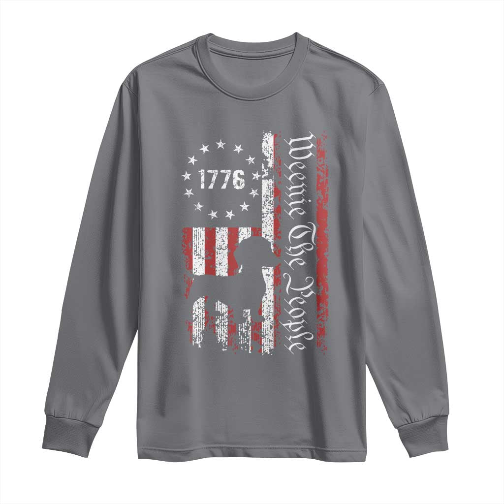 Funny 4th Of July Dachshund Lover Long Sleeve Shirt Weenie The People American Flag TS11 Charcoal Print Your Wear