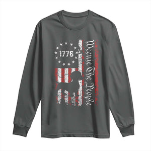 Funny 4th Of July Dachshund Lover Long Sleeve Shirt Weenie The People American Flag TS11 Dark Heather Print Your Wear