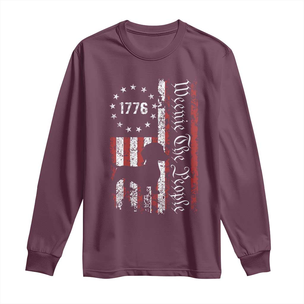 Funny 4th Of July Dachshund Lover Long Sleeve Shirt Weenie The People American Flag TS11 Maroon Print Your Wear