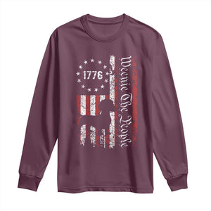 Funny 4th Of July Dachshund Lover Long Sleeve Shirt Weenie The People American Flag TS11 Maroon Print Your Wear