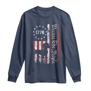 Funny 4th Of July Dachshund Lover Long Sleeve Shirt Weenie The People American Flag TS11 Navy Print Your Wear