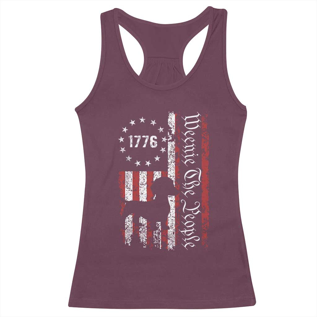 Funny 4th Of July Dachshund Lover Racerback Tank Top Weenie The People American Flag TS11 Maroon Print Your Wear