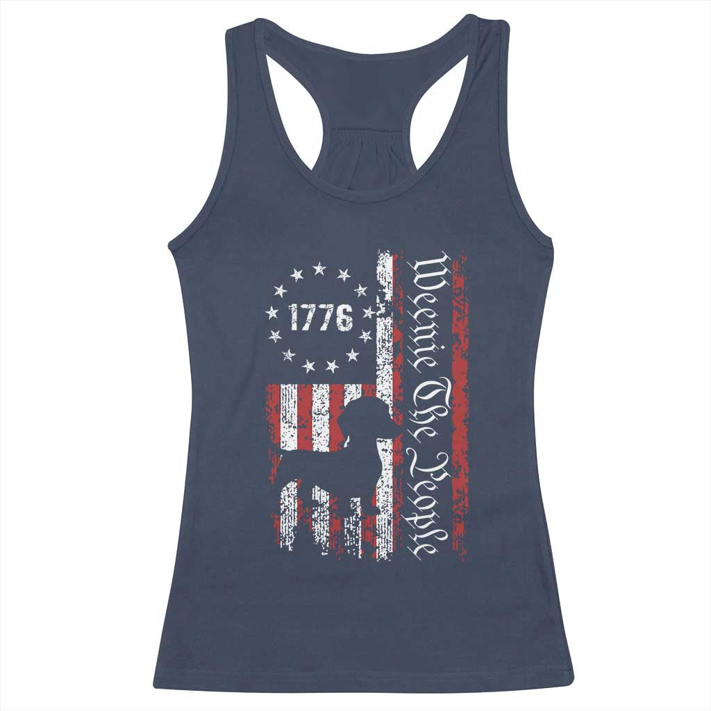Funny 4th Of July Dachshund Lover Racerback Tank Top Weenie The People American Flag TS11 Navy Print Your Wear