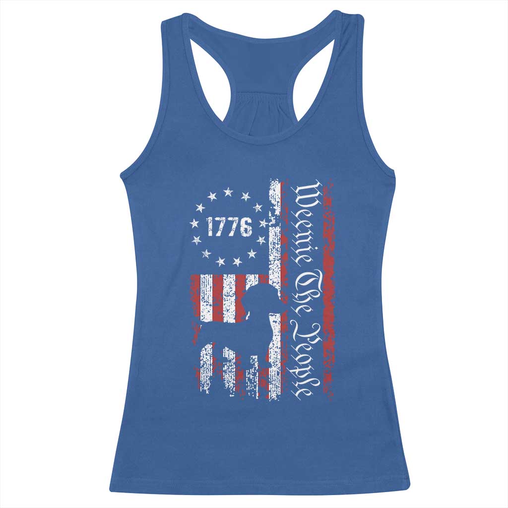 Funny 4th Of July Dachshund Lover Racerback Tank Top Weenie The People American Flag TS11 Royal Blue Print Your Wear