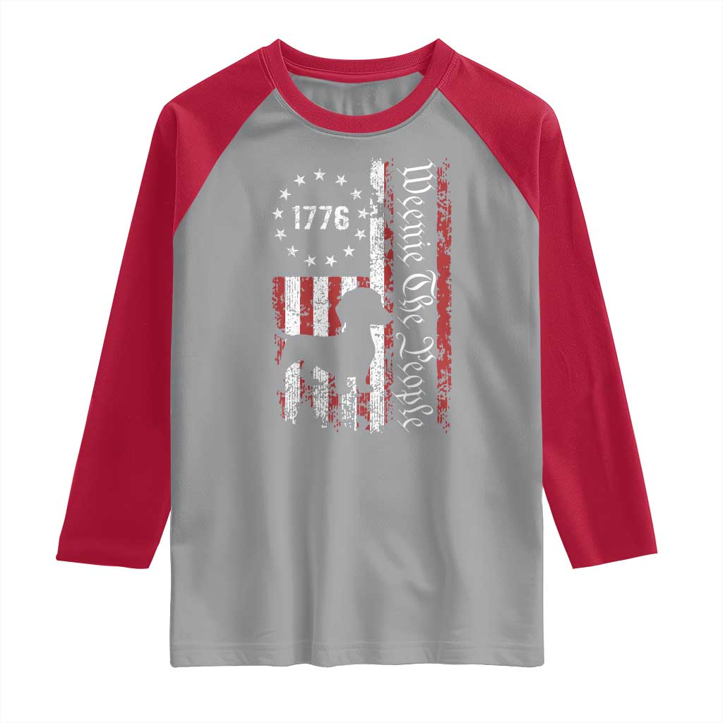 Funny 4th Of July Dachshund Lover Raglan Shirt Weenie The People American Flag TS11 Sport Gray Red Print Your Wear