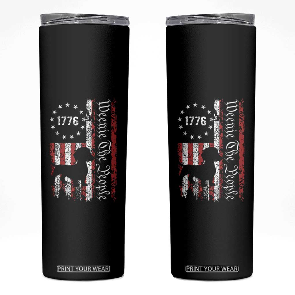 Funny 4th Of July Dachshund Lover Skinny Tumbler Weenie The People American Flag TS11 Black Print Your Wear