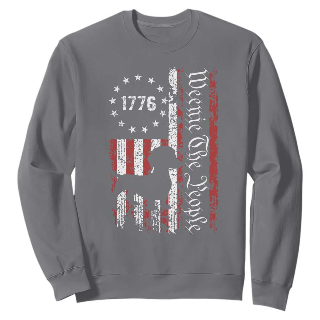 Funny 4th Of July Dachshund Lover Sweatshirt Weenie The People American Flag TS11 Charcoal Print Your Wear