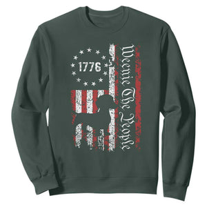 Funny 4th Of July Dachshund Lover Sweatshirt Weenie The People American Flag TS11 Dark Forest Green Print Your Wear