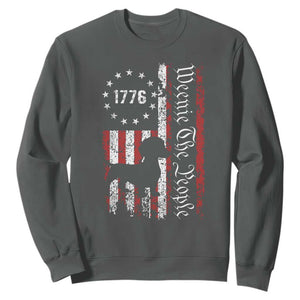 Funny 4th Of July Dachshund Lover Sweatshirt Weenie The People American Flag TS11 Dark Heather Print Your Wear