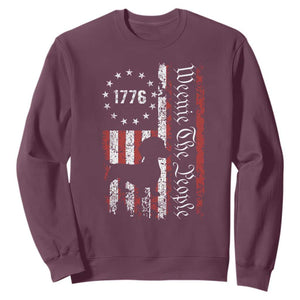 Funny 4th Of July Dachshund Lover Sweatshirt Weenie The People American Flag TS11 Maroon Print Your Wear