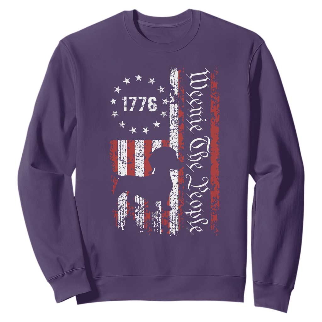 Funny 4th Of July Dachshund Lover Sweatshirt Weenie The People American Flag TS11 Purple Print Your Wear