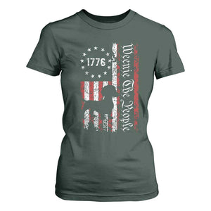 Funny 4th Of July Dachshund Lover T Shirt For Women Weenie The People American Flag TS11 Dark Forest Green Print Your Wear