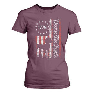 Funny 4th Of July Dachshund Lover T Shirt For Women Weenie The People American Flag TS11 Maroon Print Your Wear
