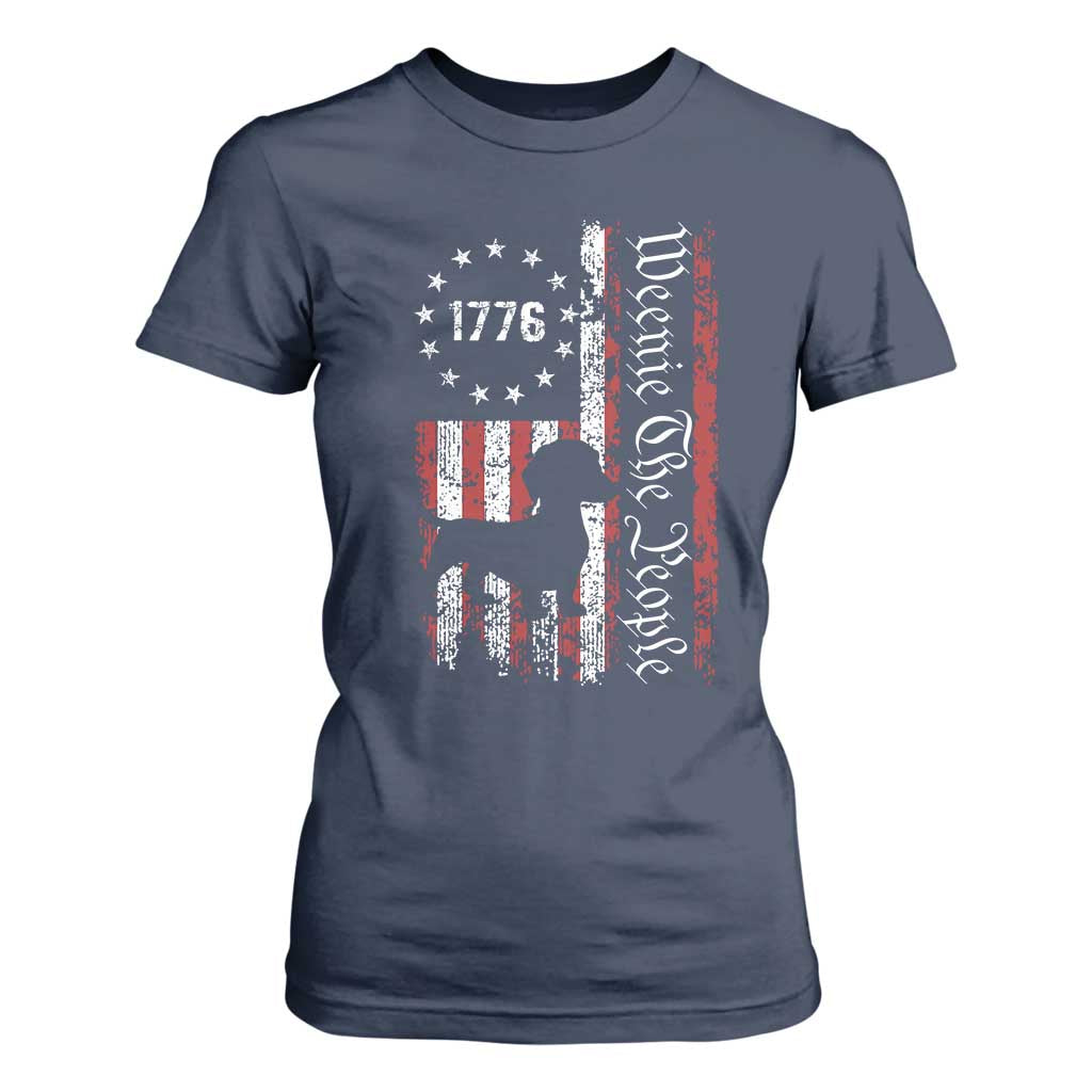 Funny 4th Of July Dachshund Lover T Shirt For Women Weenie The People American Flag TS11 Navy Print Your Wear