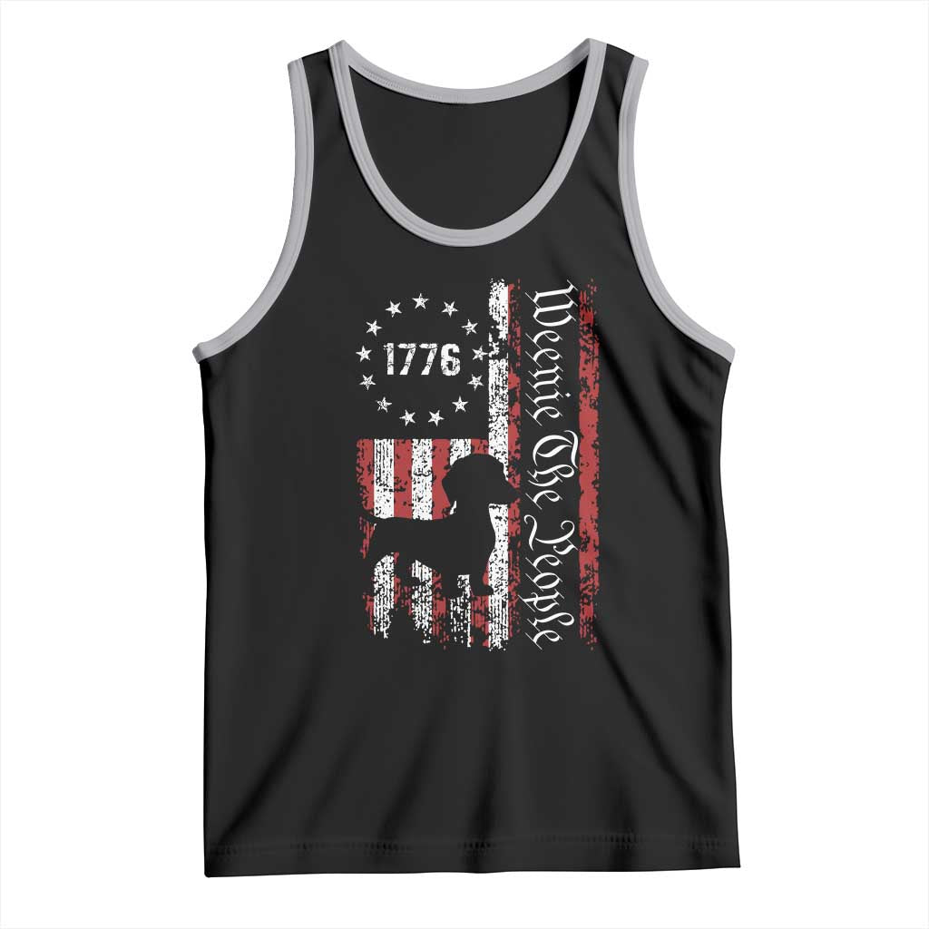 Funny 4th Of July Dachshund Lover Tank Top Weenie The People American Flag TS11 Black Athletic Heather Print Your Wear