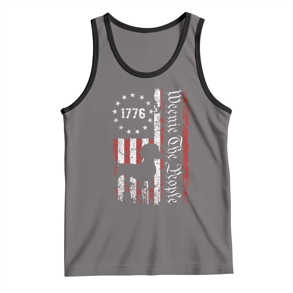 Funny 4th Of July Dachshund Lover Tank Top Weenie The People American Flag TS11 Deep Heather Black Print Your Wear