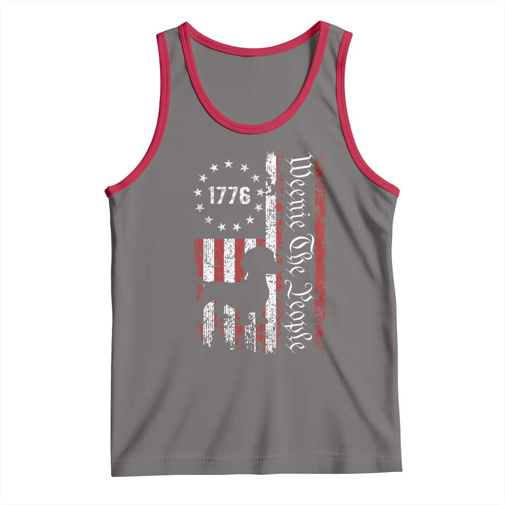 Funny 4th Of July Dachshund Lover Tank Top Weenie The People American Flag TS11 Deep Heather Red Print Your Wear