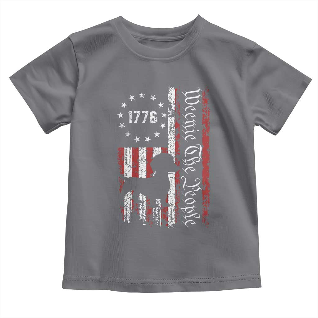 Funny 4th Of July Dachshund Lover Toddler T Shirt Weenie The People American Flag TS11 Charcoal Print Your Wear