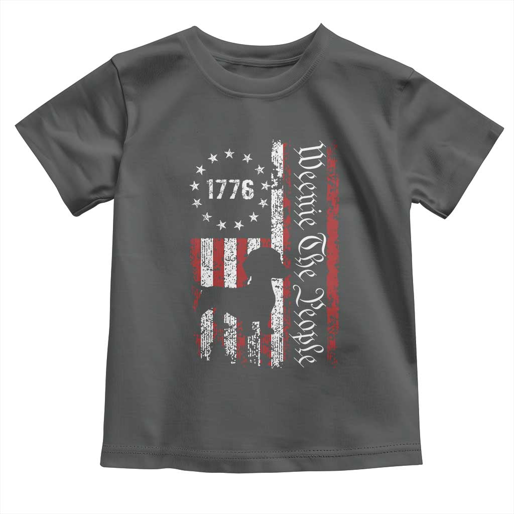 Funny 4th Of July Dachshund Lover Toddler T Shirt Weenie The People American Flag TS11 Dark Heather Print Your Wear