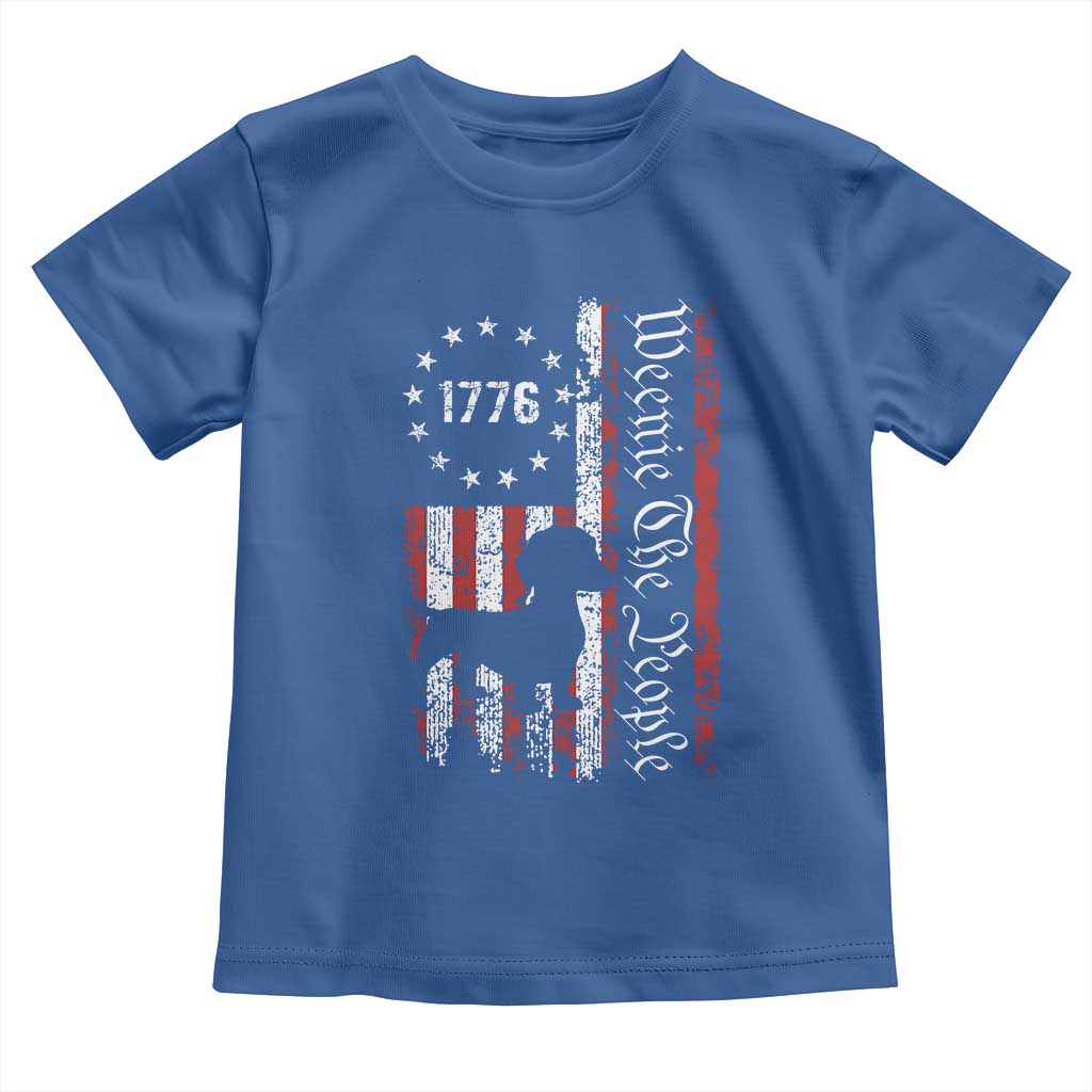 Funny 4th Of July Dachshund Lover Toddler T Shirt Weenie The People American Flag TS11 Royal Blue Print Your Wear