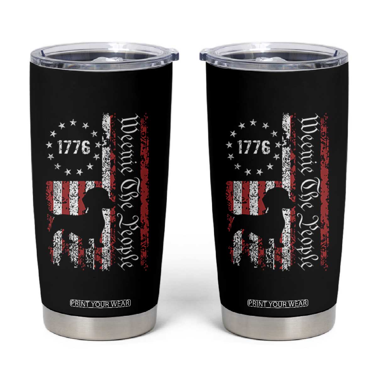 Funny 4th Of July Dachshund Lover Tumbler Cup Weenie The People American Flag TS11 Black Print Your Wear