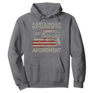 Just A Proud Supporter Of The 2nd Amendment Hoodie Gun Owner American Flag TS11 Charcoal Print Your Wear