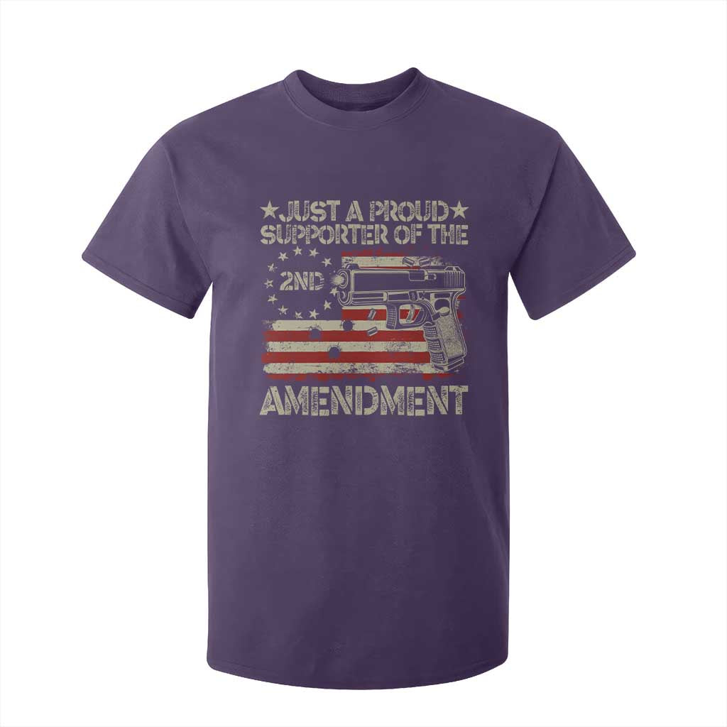 Just A Proud Supporter Of The 2nd Amendment T Shirt For Kid Gun Owner American Flag TS11 Purple Print Your Wear