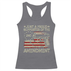 Just A Proud Supporter Of The 2nd Amendment Racerback Tank Top Gun Owner American Flag TS11 Charcoal Print Your Wear