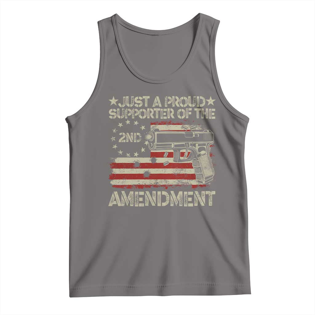 Just A Proud Supporter Of The 2nd Amendment Tank Top Gun Owner American Flag TS11 Deep Heather Print Your Wear