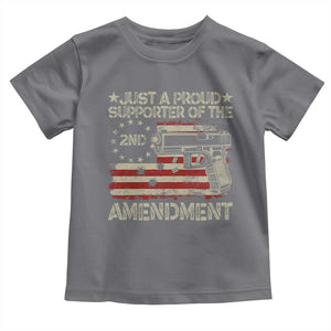 Just A Proud Supporter Of The 2nd Amendment Toddler T Shirt Gun Owner American Flag TS11 Charcoal Print Your Wear