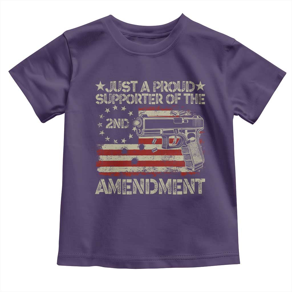 Just A Proud Supporter Of The 2nd Amendment Toddler T Shirt Gun Owner American Flag TS11 Purple Print Your Wear