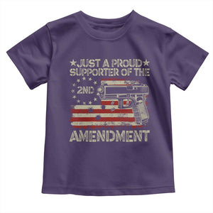 Just A Proud Supporter Of The 2nd Amendment Toddler T Shirt Gun Owner American Flag TS11 Purple Print Your Wear